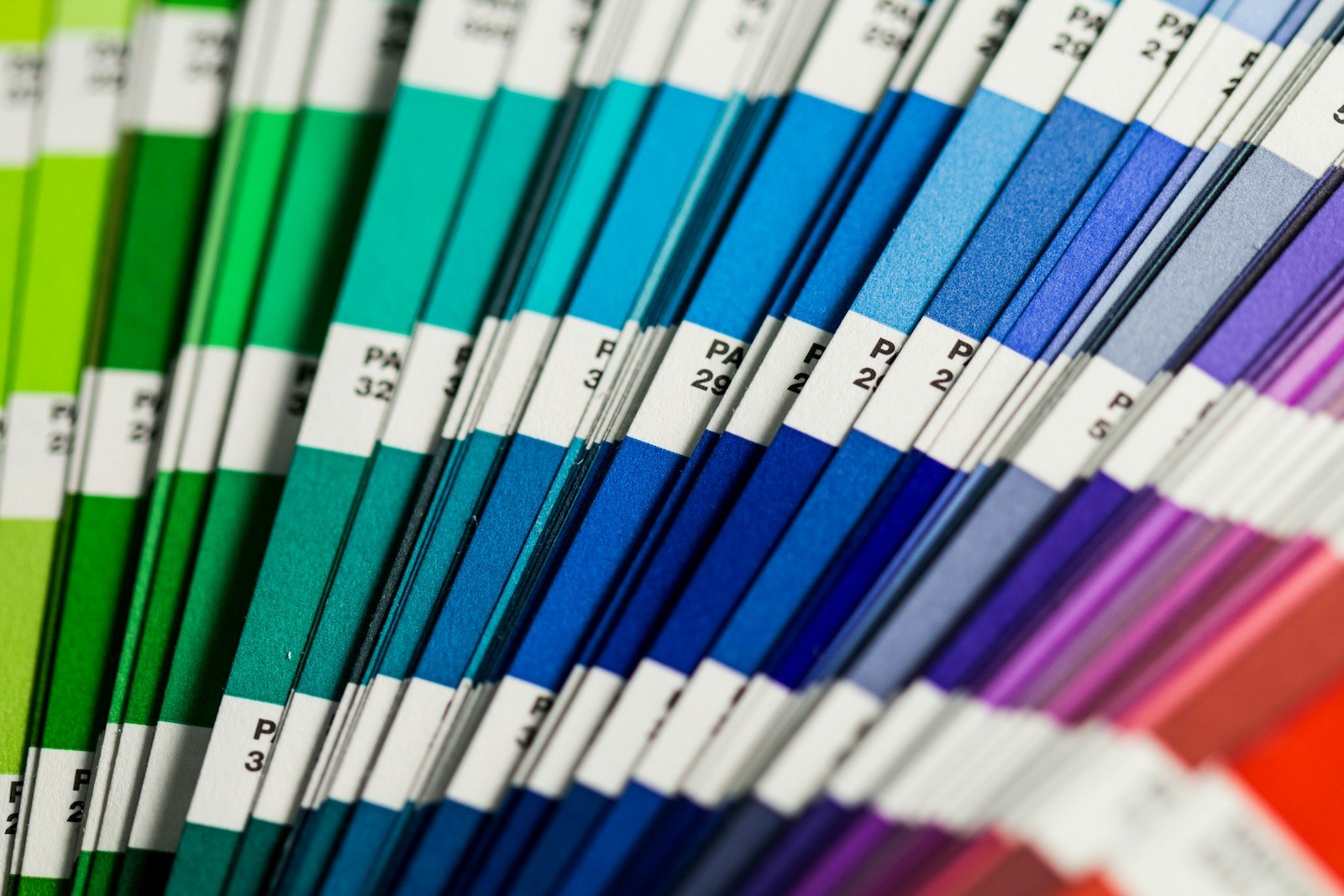 Grid of colour palette swatches representing brand identity