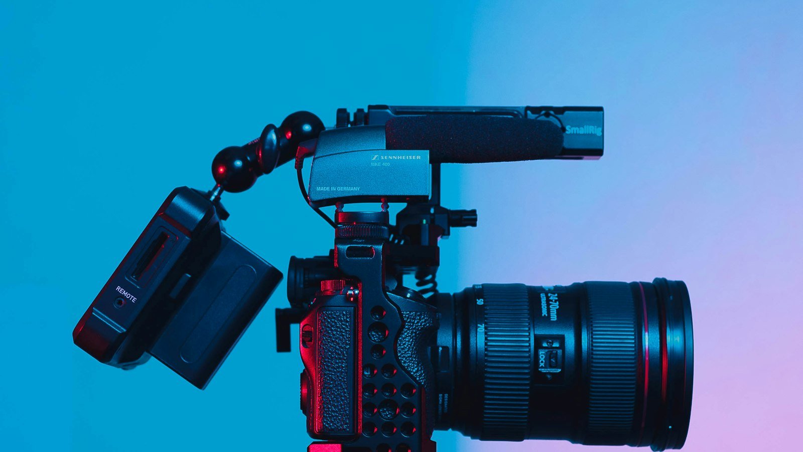 A camera and microphone in a studio, representing doctor content formats