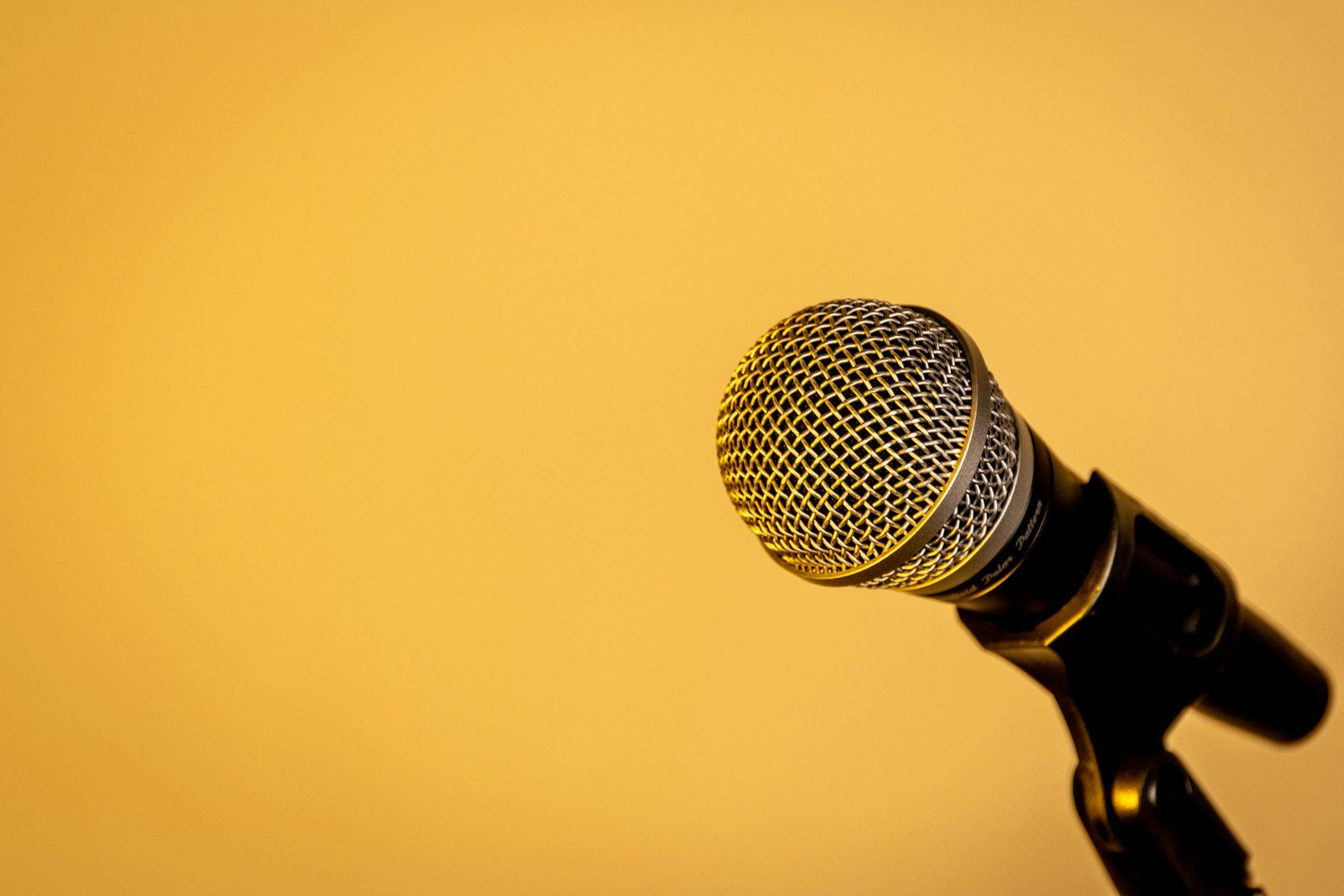 Empty podium with microphone