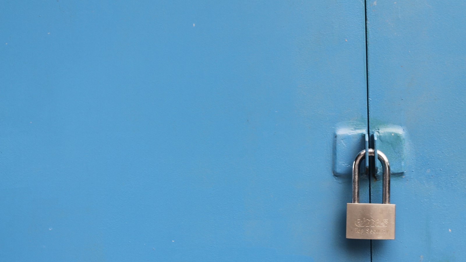 A silver padlock close up