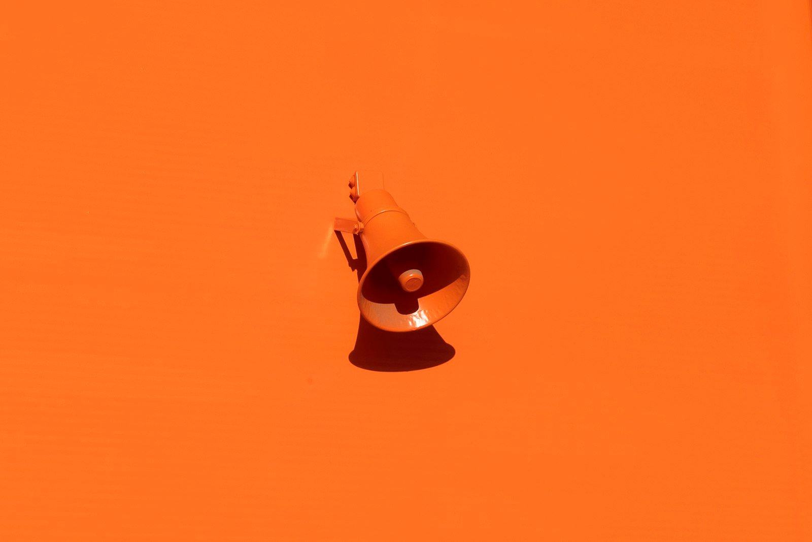 Megaphone against a plain background
