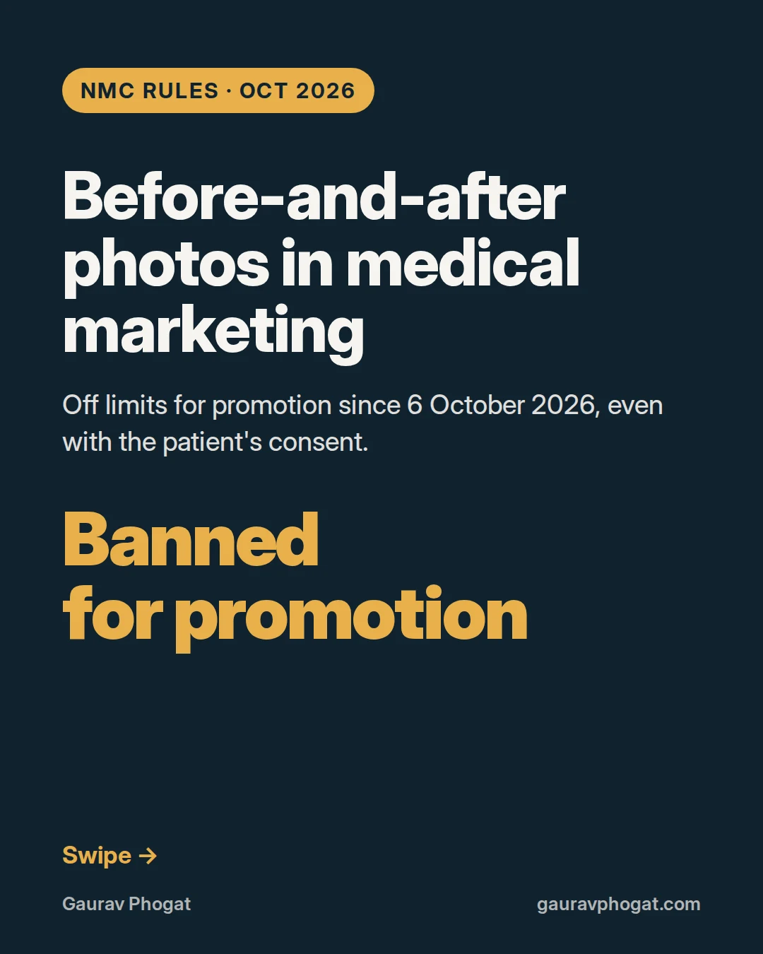 Before-and-after photos in medical marketing, India rules 2026: cover slide