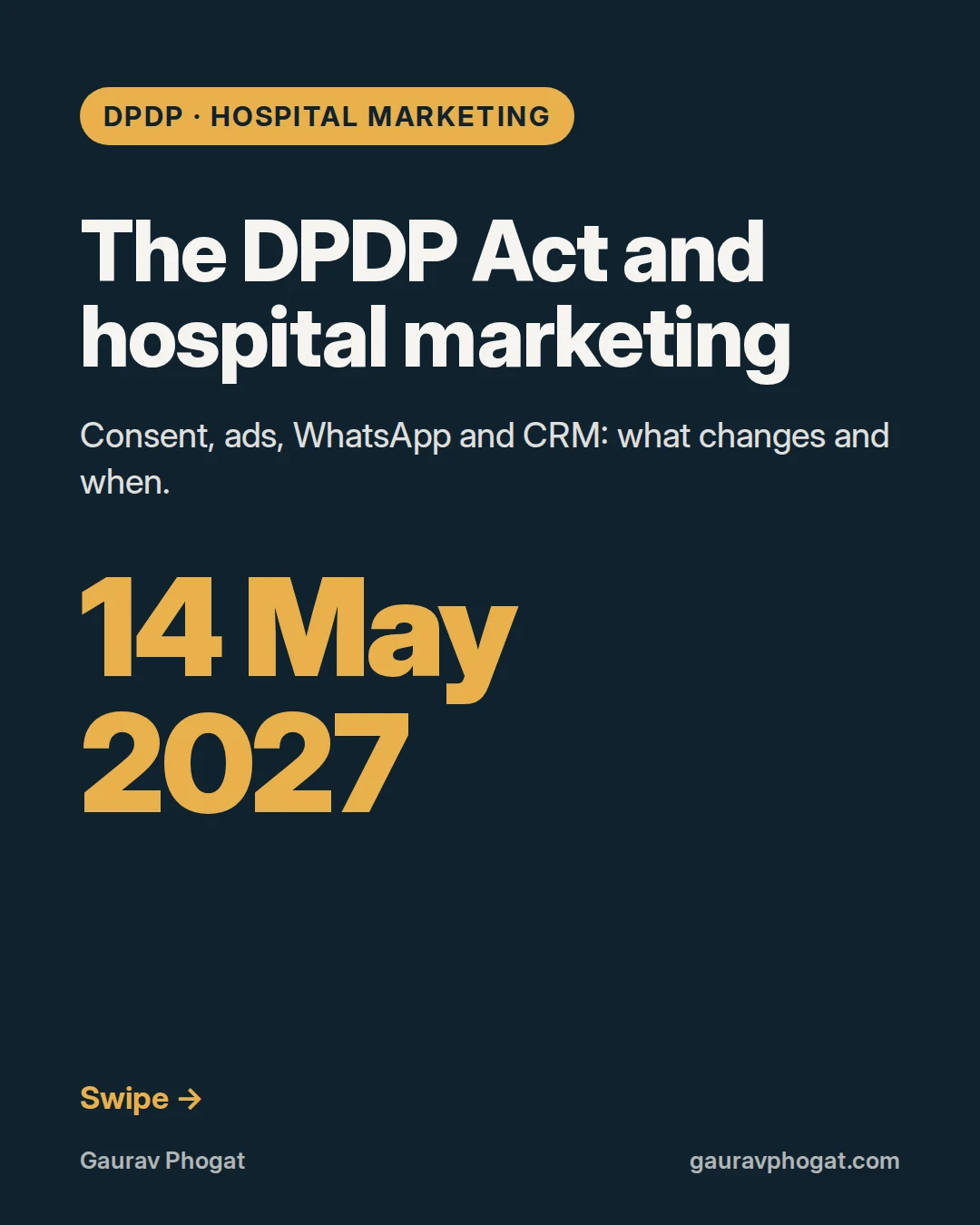 DPDP Act and hospital marketing: cover slide
