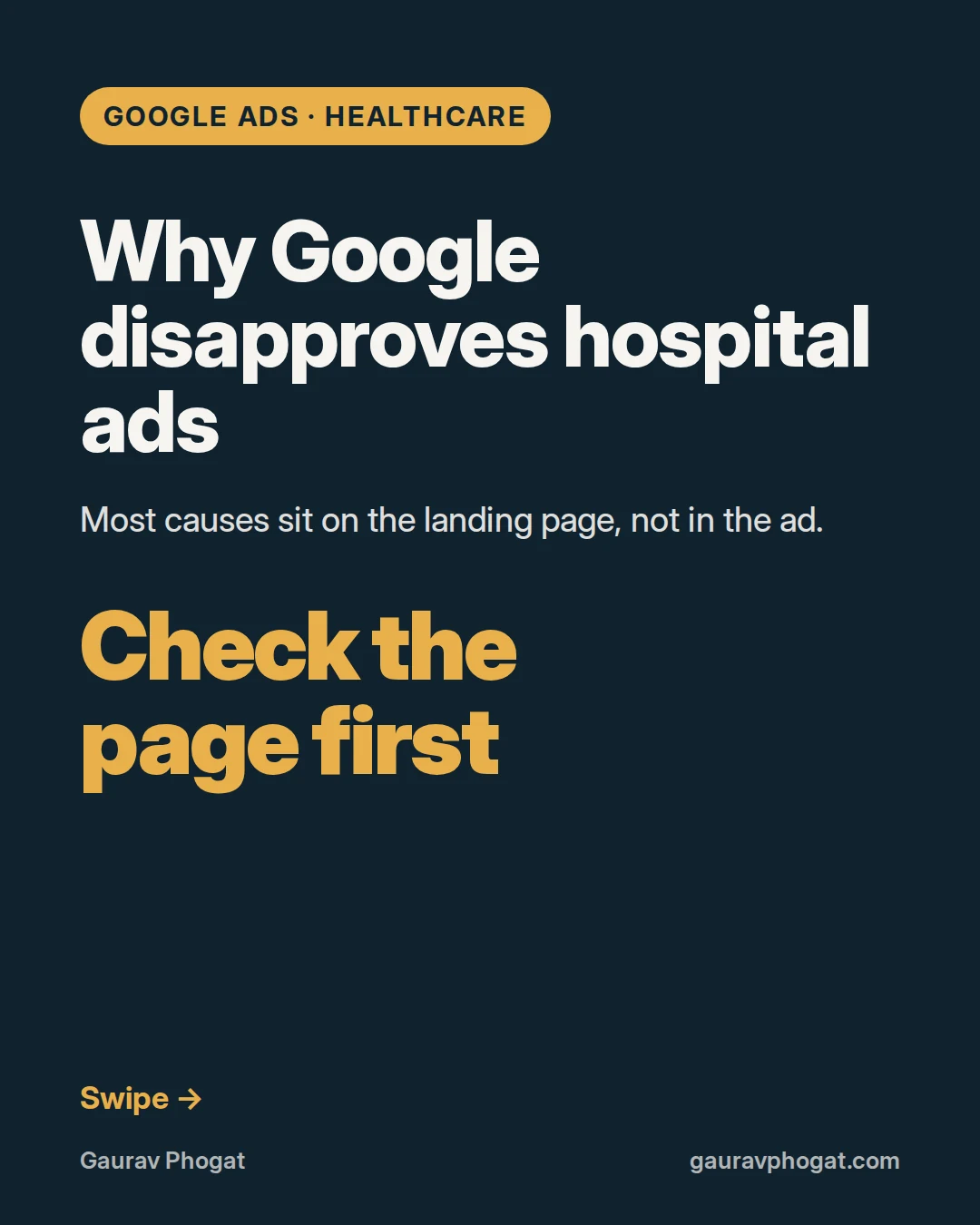 Google Ads healthcare policy for hospitals: cover slide