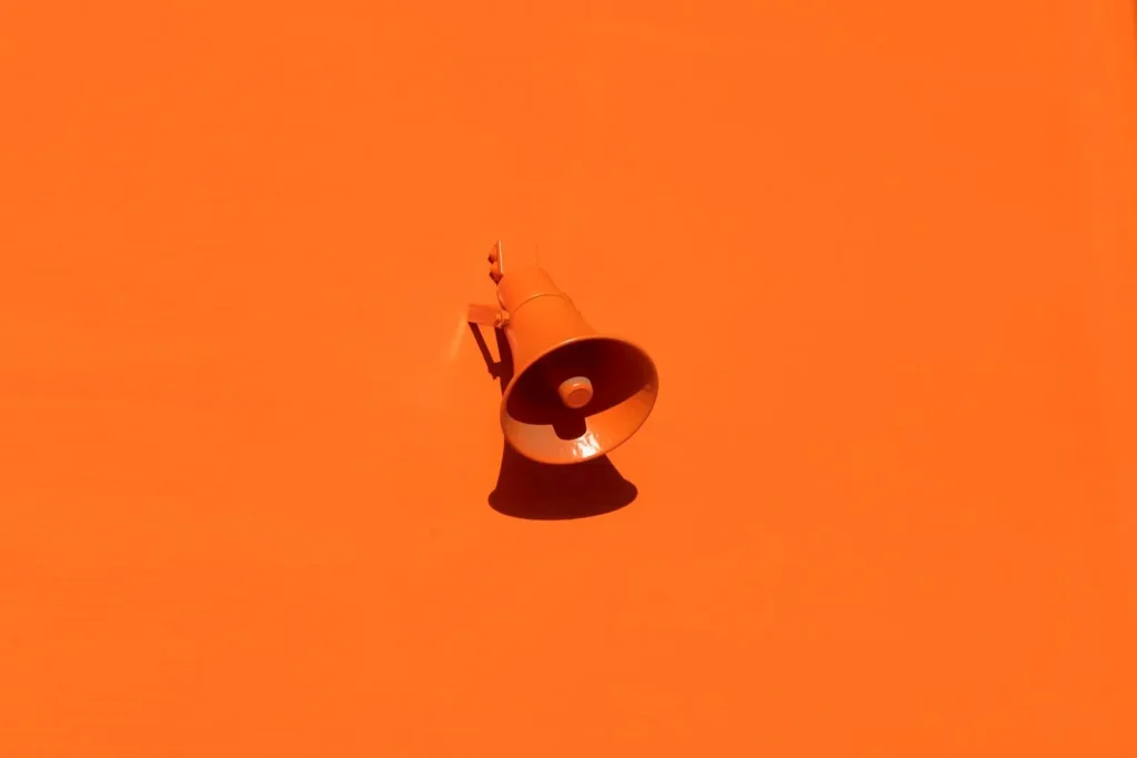 Megaphone against a plain background
