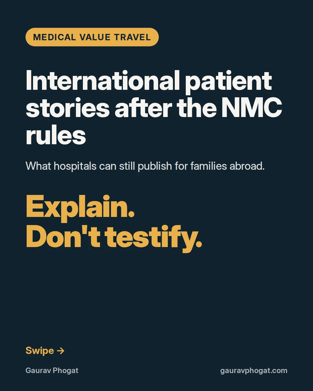 International patient stories after the NMC rules: cover slide