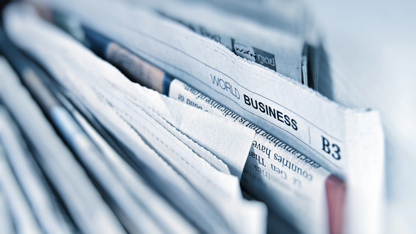 A business newspaper page